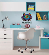 Load image into Gallery viewer, Cool cat stickers ,wall sticker ,Music cat Gift for music lovers cat Cool decor for living room Music decal wall Custom name decal-GD579