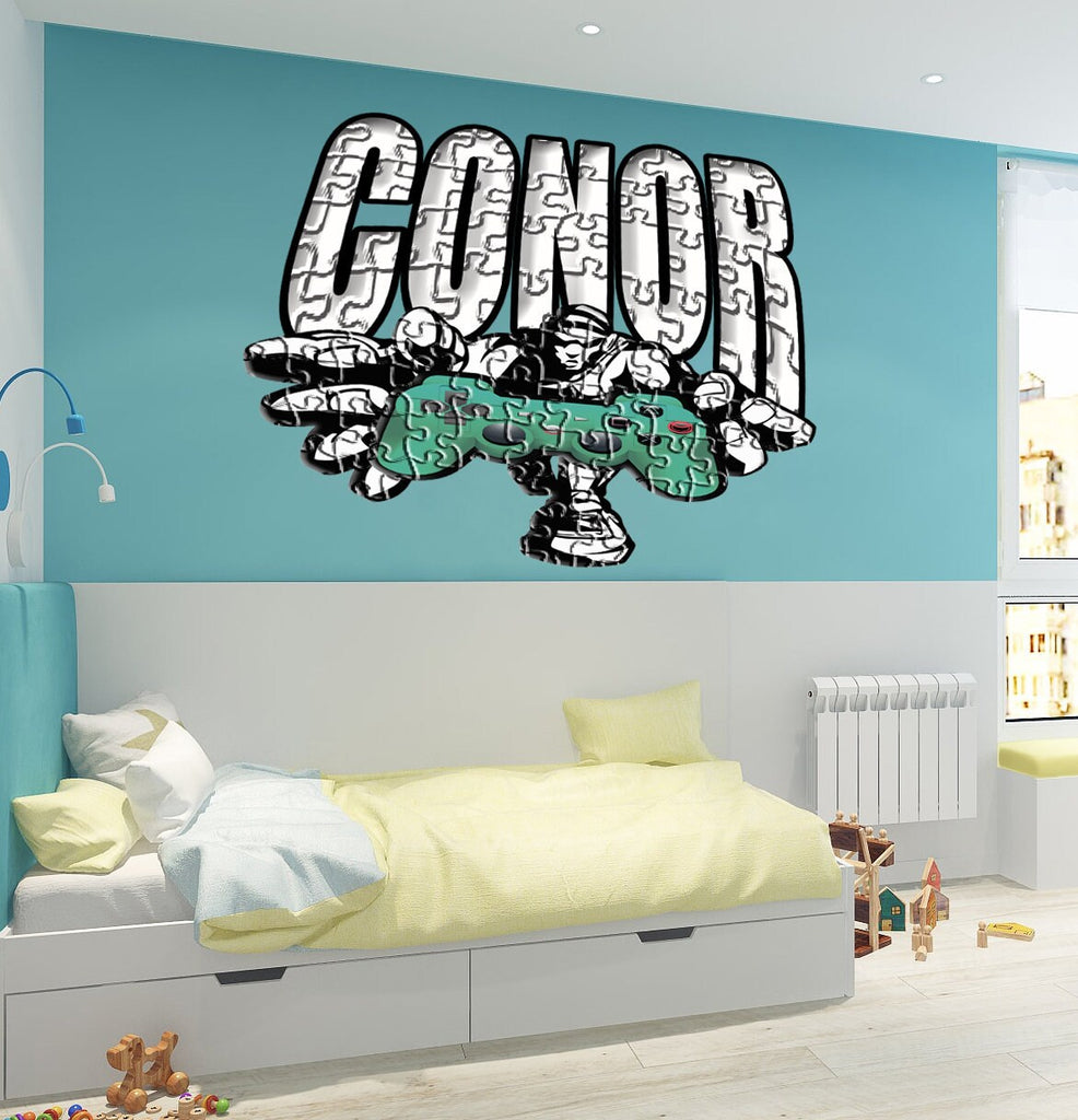 Gamer Controller Wall puzzel Decal, puzzel Game Wall Sticker for Kid Boys Playroom Bedroom, Gamer Controller Video Games Wall Sticker- GD584