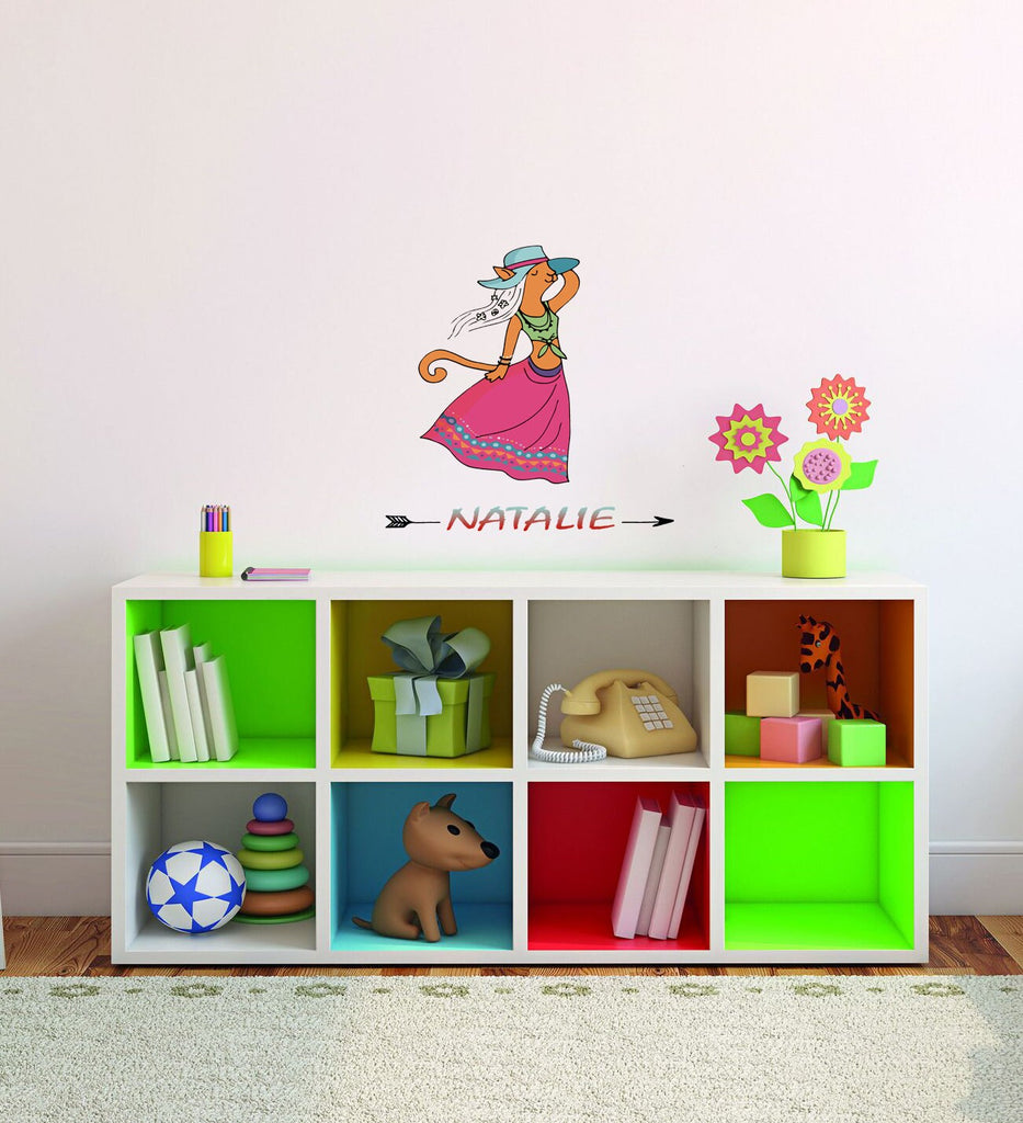 Wall decal art stickers Boho Girl Arrow, personalized sticker, personalized decal, Bohemian style, nursery decal baby stickers, GD586