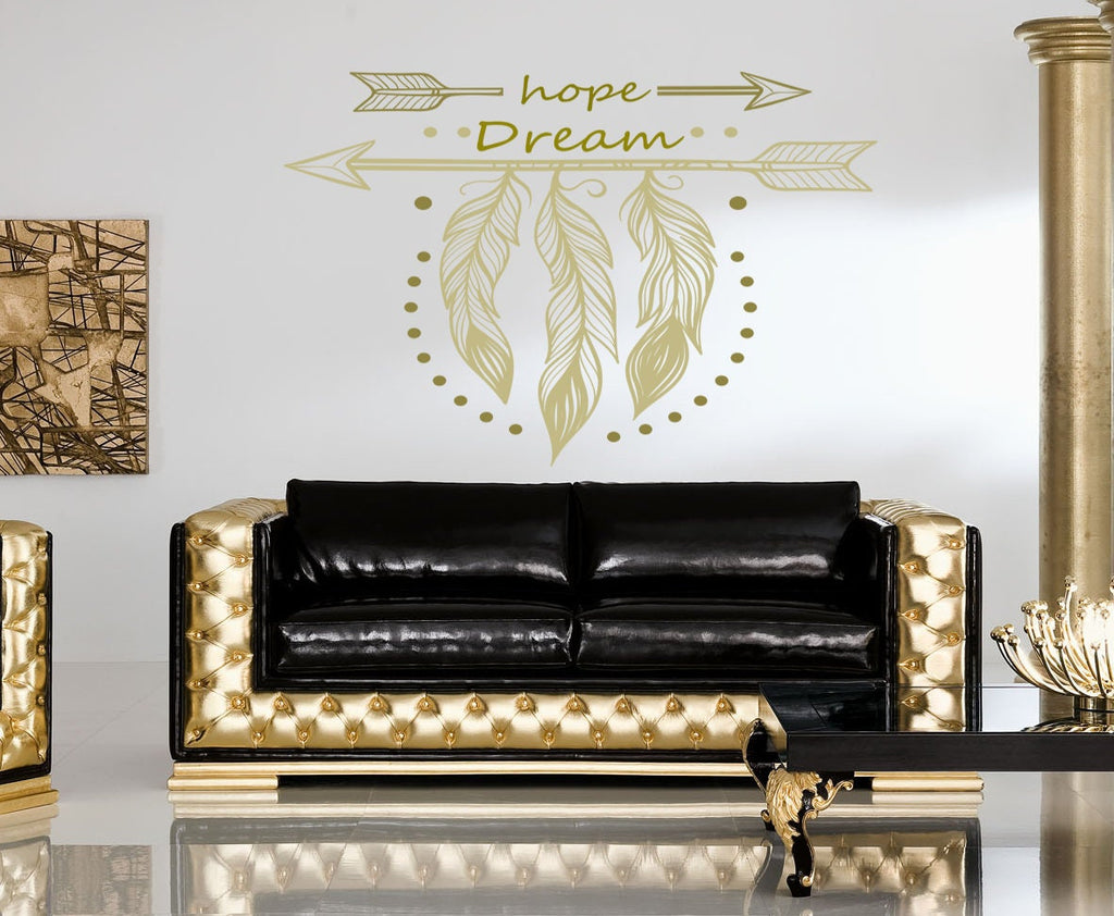 Wall decal art stickers Boho Pen, Childrens wall sticker Bohemian style decor, Boho Hope Dream vinyl sticker, baby stickers,GD482