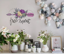 Load image into Gallery viewer, Wall decal art stickers Boho Arrow Flowers, Boho Arrow Flowers Wall Decal, oho Arrow Flowers wall decor-GD483