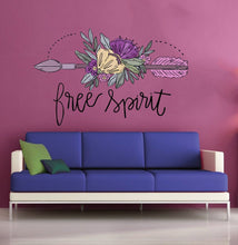 Load image into Gallery viewer, Wall decal art stickers Boho Arrow Flowers, Boho Arrow Flowers Wall Decal, oho Arrow Flowers wall decor-GD483