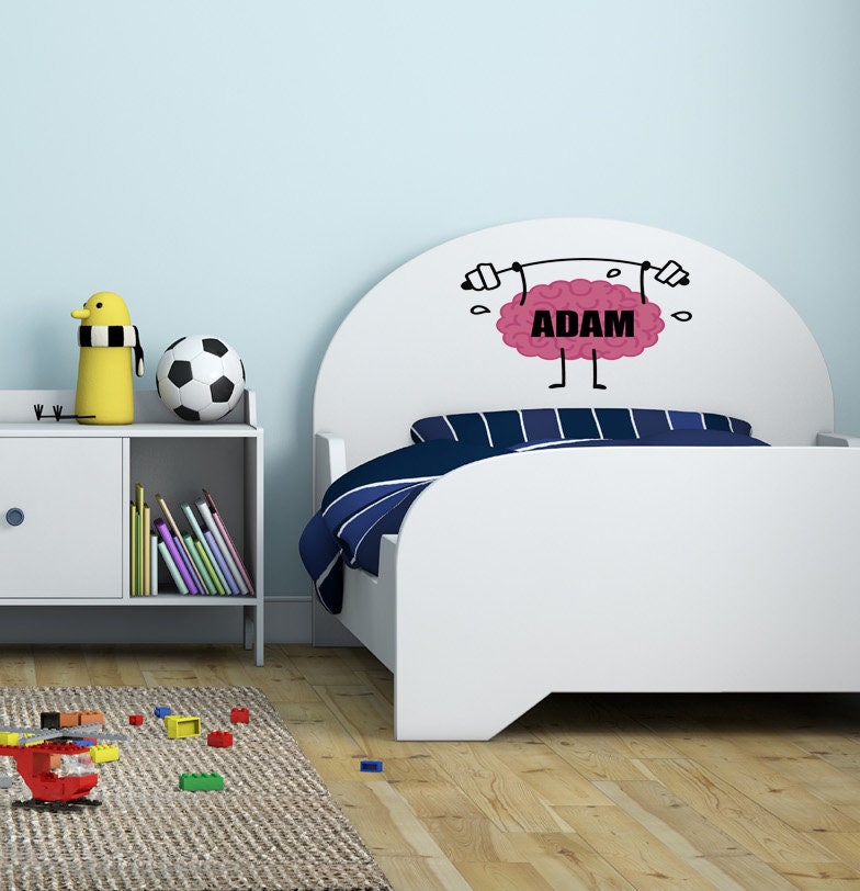 Vinyl Wall Art Decal Brain Muscle Barbell Wall Decal Customize Creative Desgin for Home Fitness club, GYM, Decoration Sticker-GD596