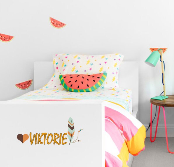 Personalized Custom Name feather and heart Wall Decal Sticker Customized Sign, Baby Girl Nursery Room Decor Boy Mural Art Gift-GD604
