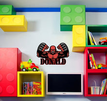Load image into Gallery viewer, Custom Boxer Wall Decal Personalized Sports Vinyl Sticker Boxing Gym Kids Room Decor, Personalized Sport Wall Decals Boxing Boxer - GD613