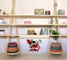 Load image into Gallery viewer, Vintage Flowers Leaves Peel Stick Wall Decal Sticker, Boho Plant Nursery Decoration Girls Bedroom, Teen Kids Room Home Kitchen Decor Gift