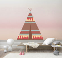 Load image into Gallery viewer, The Boho Design colorful Tents Wall Vinyl Decal. Tent Sticker Nursery. Tribal TeePee for Kids Baby Nordic Bedroom Decoration-GD627