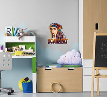 Load image into Gallery viewer, Wall decal art stickers Bohemian Girl, personalized sticker, personalized decal, Bohemian style, nursery decal baby stickers, decal Indian