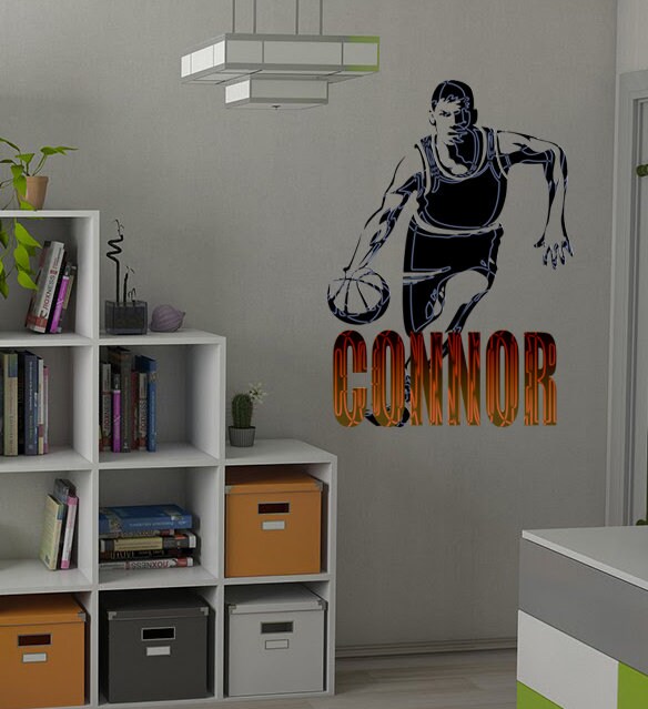 Basketball Custom name wall decal, personalized sticker, personalized decal, wall sticker Basketball player decor, Ball vinyl sticker, decal
