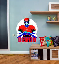 Load image into Gallery viewer, American football Custom name wall decal, personalized sticker, Wall Vinyl Decal Home Decor Art Sticker, Sports Kids Bedroom-GD639