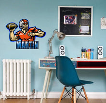 Load image into Gallery viewer, Football Custom name wall decal, Men's Football Champion Peel and Stick Giant Wall Decal, living room decor football decals for boys-GD641