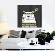 Load image into Gallery viewer, Wall decal art stickers Boho Raccoon, Wall sticker Bohemian style decor, Boho Raccoon vinyl sticker, baby stickers, decal Boho Raccoon-GD644