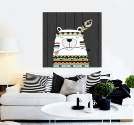 Wall decal art stickers Boho Raccoon, Wall sticker Bohemian style decor, Boho Raccoon vinyl sticker, baby stickers, decal Boho Raccoon-GD644