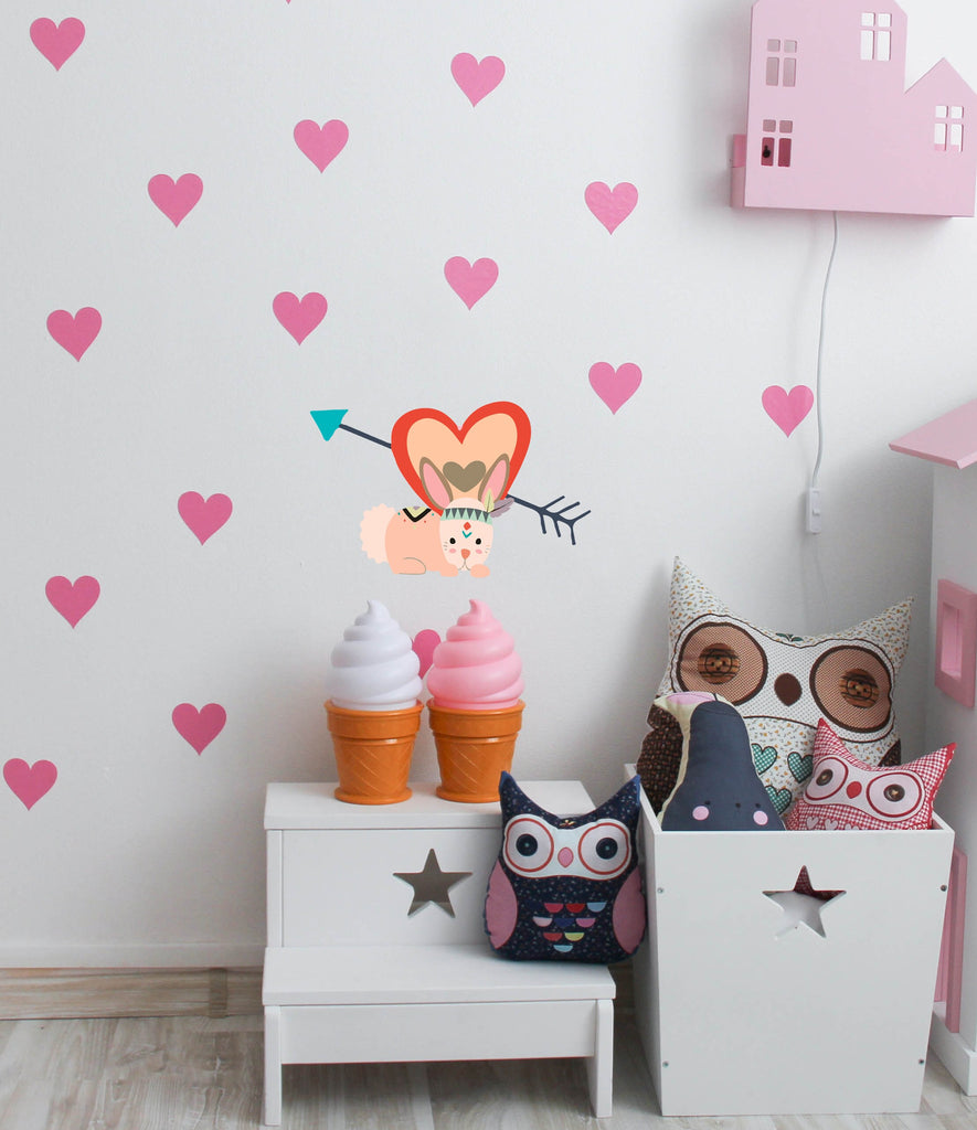 Lovely Cute Bunnies Rabbits Animal Wall Stickers Removable Wall Decals Art Decor for Nursery, Baby Bedroom, Playroom, Living Room-GD514