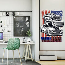 Load image into Gallery viewer, American flag Custom name wall decal, personalized sticker, personalized decal, wall sticker Car America decor, Flag vinyl Car sticker