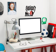 Load image into Gallery viewer, Personalized Custom Football and football helmet Wall Decal - Choose Your Name &amp; Numbers Custom Player Jerseys Vinyl Decal Sticker-GD646