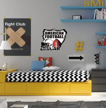 Load image into Gallery viewer, Personalized Custom Football and football helmet Wall Decal - Choose Your Name &amp; Numbers Custom Player Jerseys Vinyl Decal Sticker-GD646