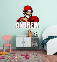 Load image into Gallery viewer, Personalized Custom Football Wall Decal - Choose Your Name &amp; Numbers Custom Player Jerseys Vinyl Decal Sticker Decor Kids Bedroom-GD651