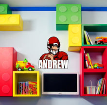 Load image into Gallery viewer, Personalized Custom Football Wall Decal - Choose Your Name &amp; Numbers Custom Player Jerseys Vinyl Decal Sticker Decor Kids Bedroom-GD651
