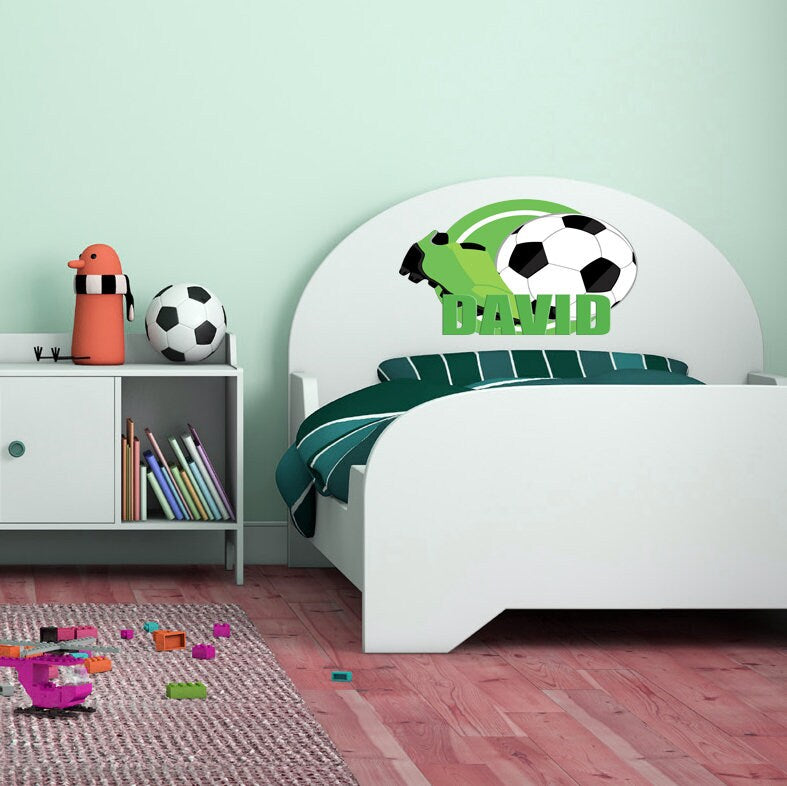 Wall decal art stickers Football and soccer shoes, personalized sticker, Soccer stickers, nursery decal baby stickers, art decal Ball-GD654
