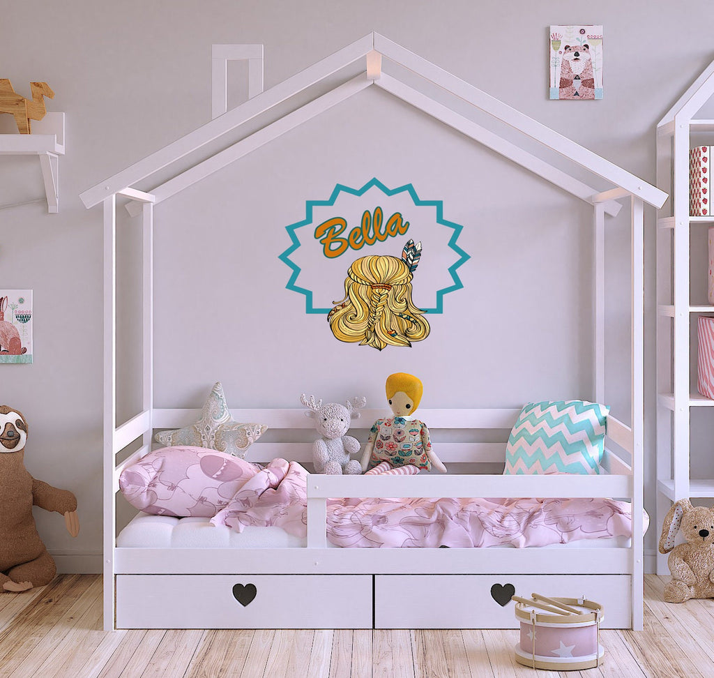Wall decal art stickers Boho Girl Indian, personalized sticker, Inspiring Uplifting Encouragement Gifts for Women, Teen Girls - GD666