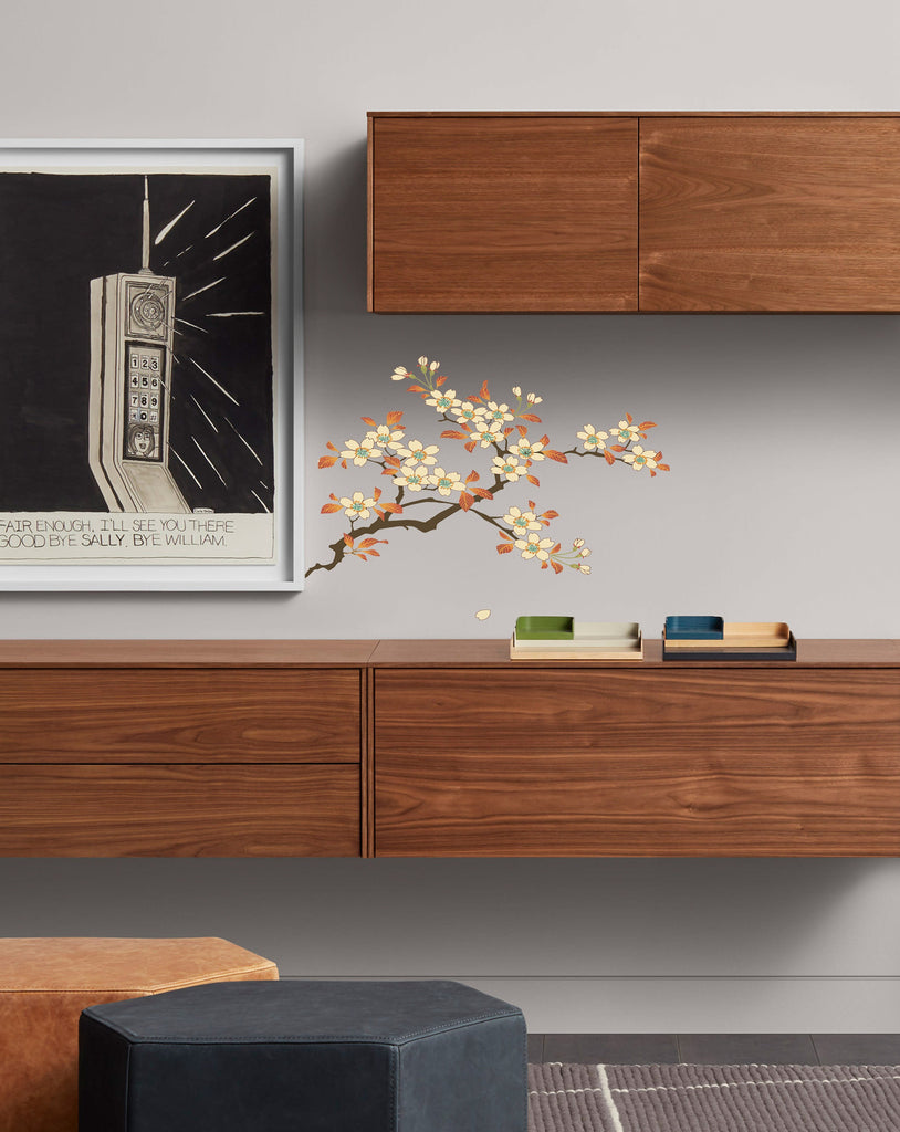 Wall decal art stickers Boho Sakura Branch, Wall sticker Bohemian style decor, Boho Tree vinyl sticker, baby stickers decal Boho Plant-GD667