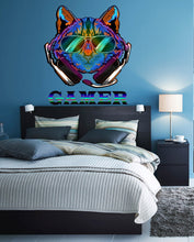 Load image into Gallery viewer, Gamer Cat Wall Decal, Cat Gamer Wall Decal Video Games Wall Sticker Controller Wall Stickers Gaming Gamer Room Wall Art, GD523