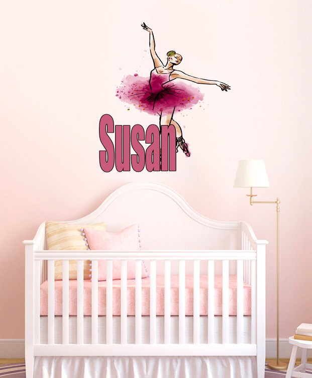 Ballerina Custom name wall decal, personalized sticker, personalized decal, wall sticker Dancer decor, Ballet dancer vinyl Ballet sticker