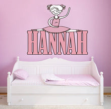 Load image into Gallery viewer, Ballerina Custom name wall decal, personalized sticker, personalized decal, wall sticker Dancer decor, Ballet dancer vinyl Ballet sticker