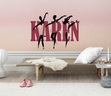 Load image into Gallery viewer, Ballerina Custom name wall decal, personalized sticker, personalized decal, wall sticker Dancer decor, Ballet dancer vinyl Ballet sticker