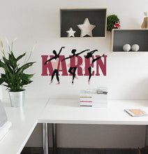 Load image into Gallery viewer, Ballerina Custom name wall decal, personalized sticker, personalized decal, wall sticker Dancer decor, Ballet dancer vinyl Ballet sticker