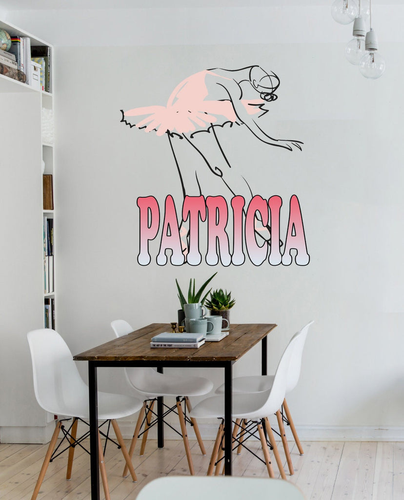Ballerina Custom name wall decal, personalized sticker, personalized decal, wall sticker Dancer decor, Ballet dancer vinyl Ballet sticker
