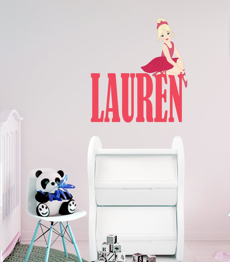 Ballerina Custom name wall decal, personalized sticker, personalized decal, wall sticker Dancer decor, Ballet dancer vinyl Ballet sticker