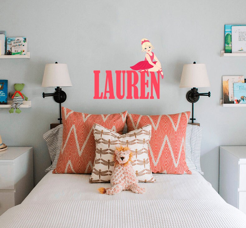 Ballerina Custom name wall decal, personalized sticker, personalized decal, wall sticker Dancer decor, Ballet dancer vinyl Ballet sticker