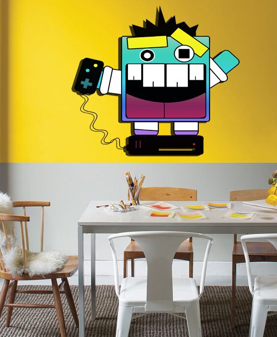 Most Popular Robort Gamer Wall Sticker Video Game Home Decor Living Room Kids Room Boys Room Decoration Art Murals-GD535