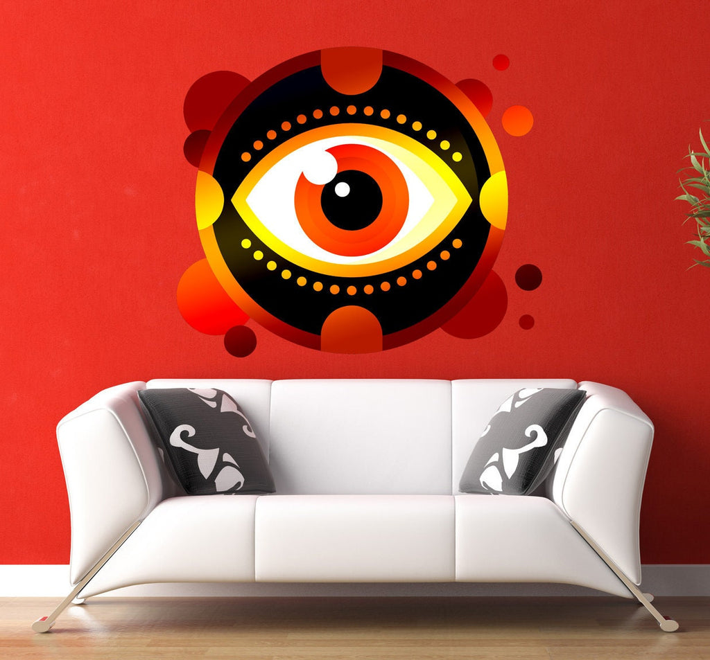 Wall decal art stickers Boho Red Eye mandala, Woman Eyes Wall Decal Make Up Wall Decal Stickers Removable Peel and Stick-GD537