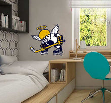 Load image into Gallery viewer, Wall decal art stickers Boy Angel, Wall sticker Boy Hockey Player decor, Hockey vinyl sticker, Athlete stickers Athlete Hockey Player decal