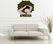 Load image into Gallery viewer, Mandala Custom name wall decal personalized sticker, personalized decal wall sticker Meditation decor, Girl Yoga vinyl Mandala sticker GD690