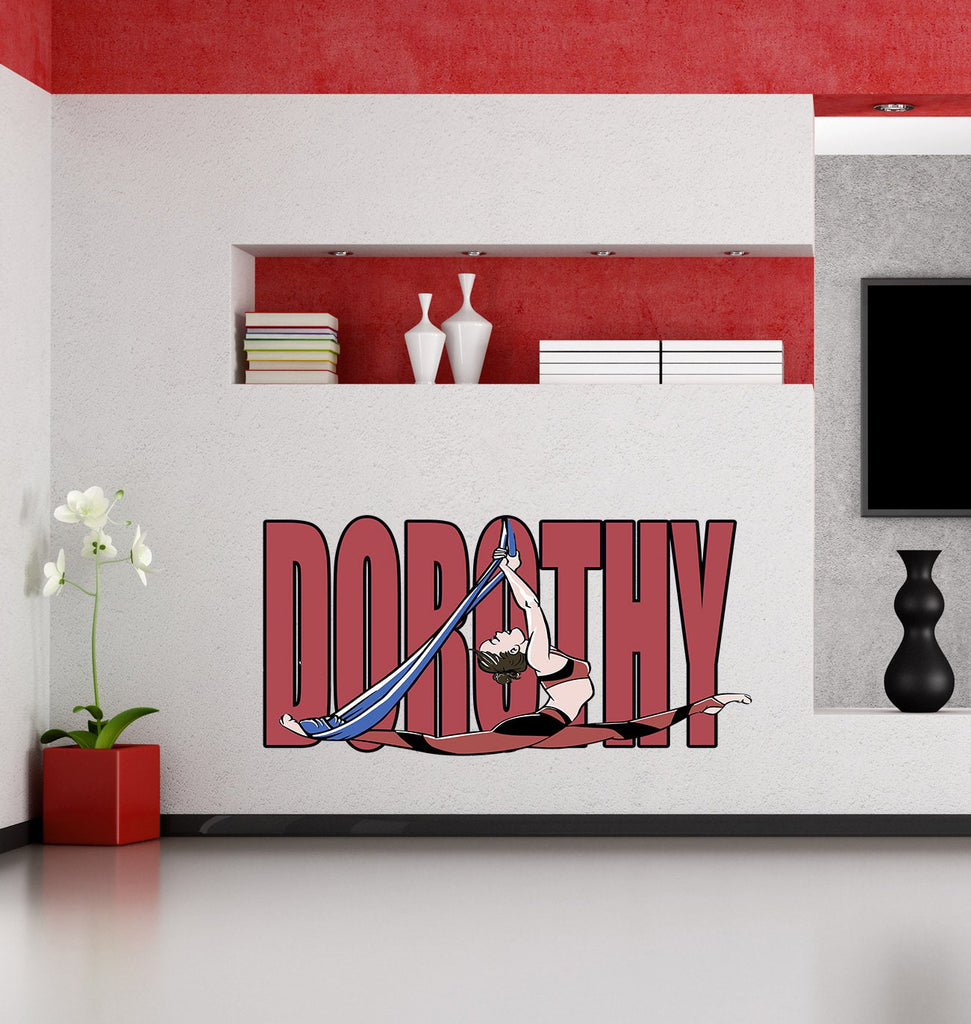 Aerial Canvas Custom name wall decal, personalized sticker, personalized decal, Aerial acrobatics vinyl sticker- GD702