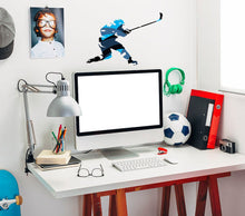 Load image into Gallery viewer, Hockey Player Wall Decal, Personalized Hockey Wall Decal, Player Hockey Shot Vinyl Decal Sticker Kids Bedroom Decor players Bedroom-GD704