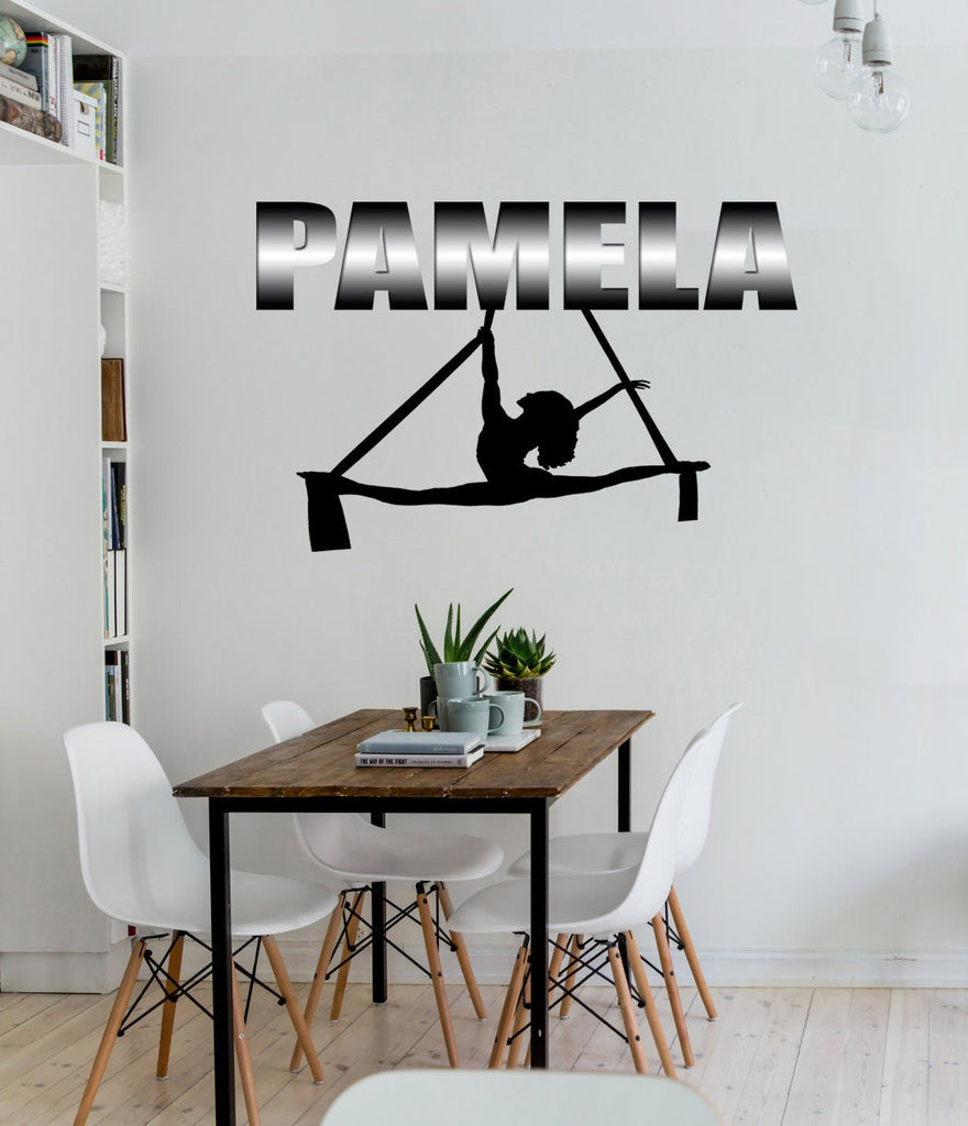 Vinyl Wall Decal Aerial Silk Acrobatics Performance Girl Stickers Large Decor, wall decor living room, boho wall decal-GD706