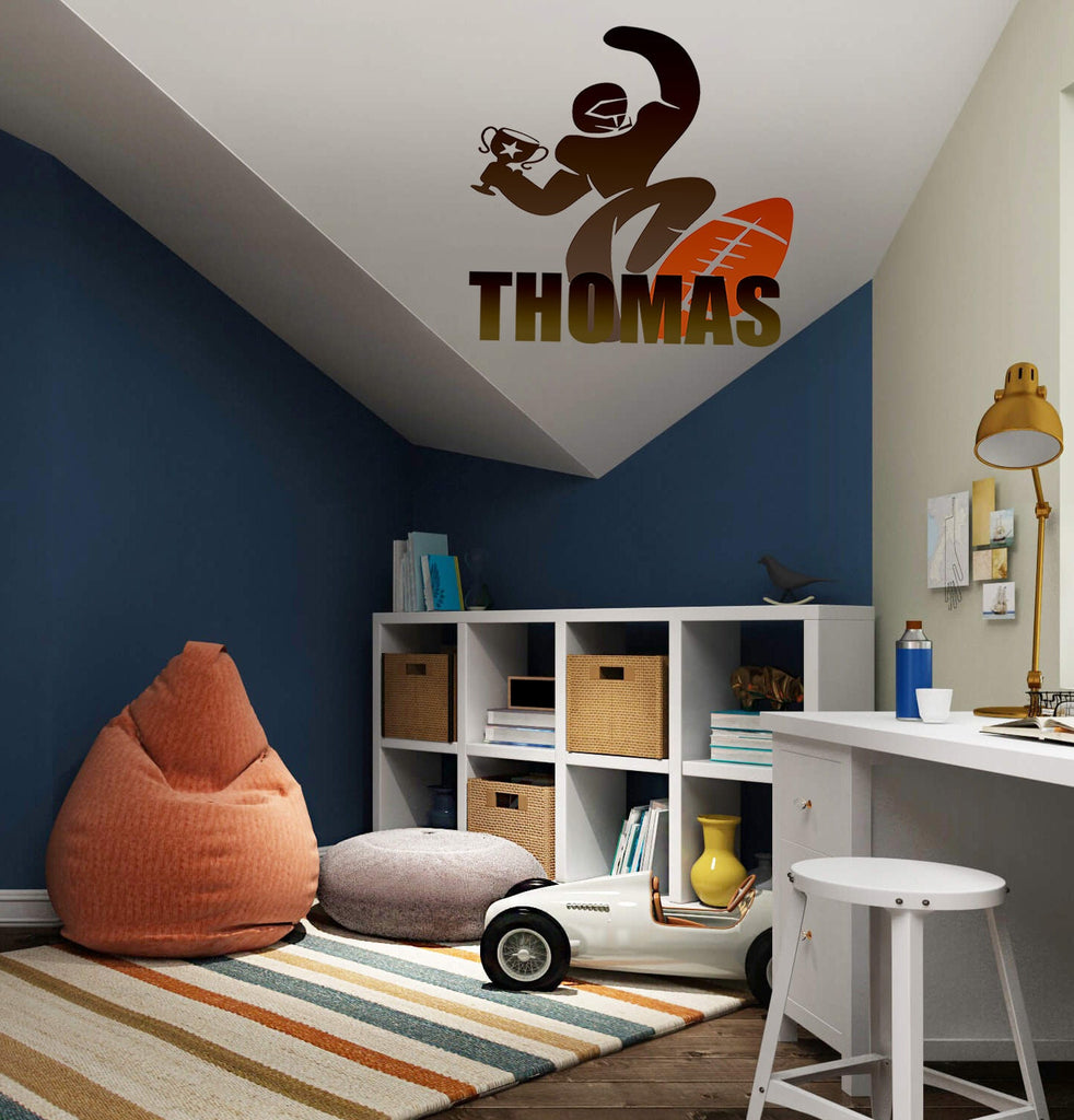 Personalized Custom Football Wall Sticker Decal Sport Player Jerseys-Personalized Choose Your Name & Numbers, Playroom Kids Bedroom-GD710