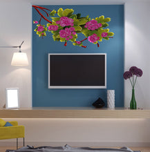 Load image into Gallery viewer, purpel Flowers Black Tree Wall Stickers, Removable DIY Wall Art Decor Decals for Offices Home Wall Bedroom Study Room Wall Decaoration-GD712