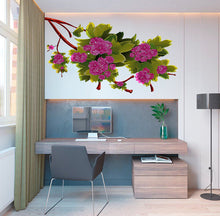 Load image into Gallery viewer, purpel Flowers Black Tree Wall Stickers, Removable DIY Wall Art Decor Decals for Offices Home Wall Bedroom Study Room Wall Decaoration-GD712