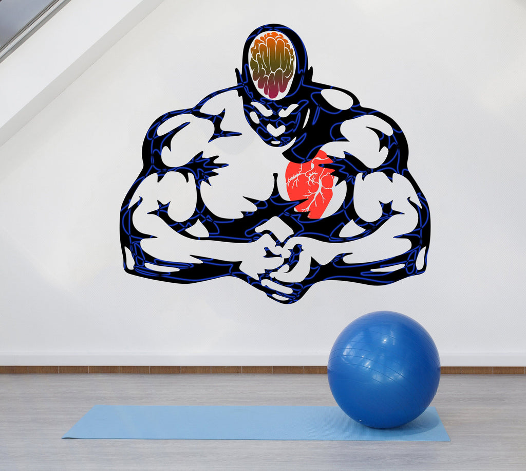 Wall decal Gym art stickers Body-building, Sport wall sticker Athlete decor, Muscle vinyl sticker, Brawn stickers Thews decal- GD552