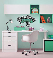 Load image into Gallery viewer, Wall decal Gamer Boy art puzzel stickers, Childrens wall sticker Decor, Joystick vinyl sticker, games stickers Computer games decal- GD554