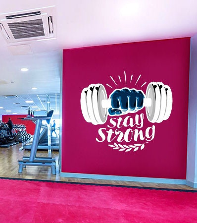 Wall decal Gym art stickers Body-building, Sport wall sticker Dumbbell decor, Muscle vinyl sticker, Brawn stickers decal Barbell Weight