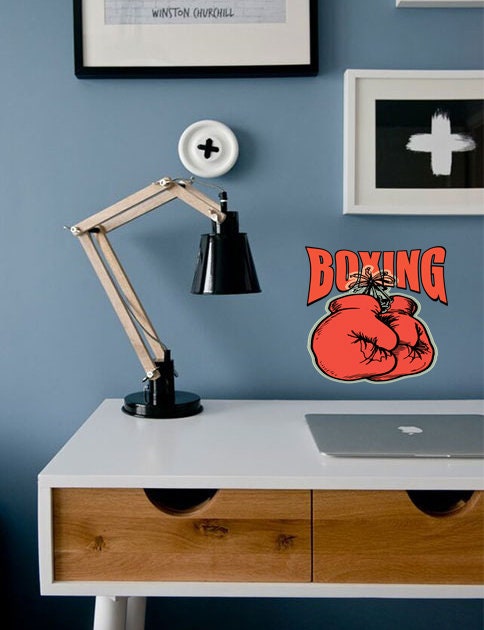 Vinyl Wall Decal Sport Boxing Gloves Customize Fighter Gym Stickers Decor Wall Decal Boxing Gloves Gym Sports Fighting Martial Arts -GD566