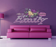 Load image into Gallery viewer, Arrow Wall Decal Inspirational Wall Quote- Boho Vinyl Wall Decor- Flower Stickers- Tribal Wall Art- Arrow with Flowers- GD571