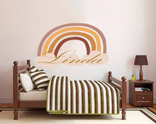 Load image into Gallery viewer, Boho Rainbow Custom Name Wall Decal Girls Wall Decor, Custom Name Removable Nursery Wall Decal for Girls Mural Wall Decal for Kids-GD572